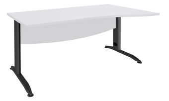 Bureau droit IDRA - Vague à droite - L160 cm - Pieds anthracite - plateau Blanc