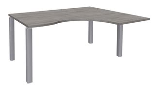 Burocean Exprim - Bureau - rechterhoek - grijs eiken - aluminium basis
