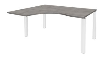 Burocean Exprim - Bureau - linkerhoek - grijs eiken - wit basis
