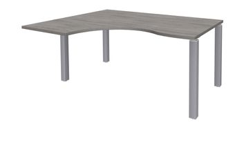Burocean Exprim - Bureau - linkerhoek - grijs eiken - aluminium basis