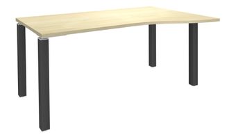Bureau Vague EXPRIM - L140 cm - Retour droite - Plateau imitation Erable - Pieds carbone