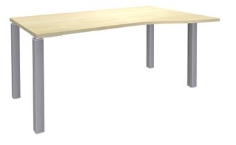 Bureau Vague EXPRIM - L160 cm - Retour droite - Plateau imitation Erable - Pieds alu