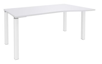 Bureau Vague EXPRIM - L160 cm - Retour droite - Plateau Blanc perle - Pieds blanc