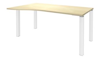 Bureau Vague EXPRIM - L160 cm - Retour gauche - Plateau imitation Erable - Pieds blanc