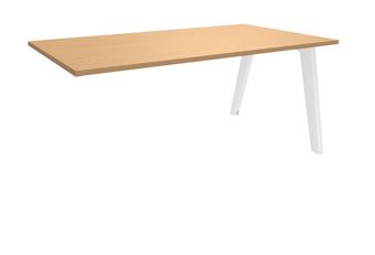 Bureau simple STEELY - L160 cm - Bureau suivant - Pieds blanc - plateau imitation Hêtre