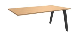 Bureau simple STEELY - L160 cm - Bureau suivant - Pieds carbone - plateau imitation Hêtre