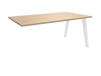 Bureau simple STEELY - L160 cm - Bureau suivant - Pieds blanc - plateau imitation Chêne clair