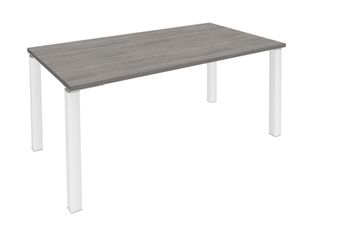 Burocean - Bureau - rechthoekig - grijs eiken - wit basis