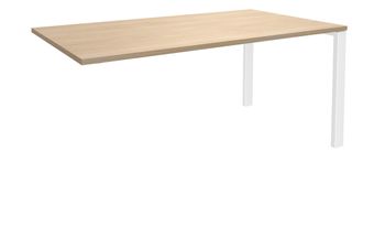 Bureau simple IRIS - L140 cm - Plan suivant - Pieds blanc - plateau imitation Chêne clair