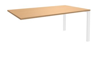 Bureau simple IRIS - L120 cm - Plan suivant - Pieds blanc - plateau imitation Hêtre