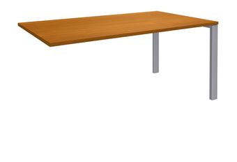 Bureau simple IRIS - L120 cm - Plan suivant - Pieds aluminium - plateau imitation Merisier