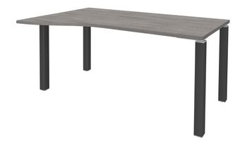 Bureau Vague EXPRIM - L160 cm - Retour gauche - Plateau imitation Chêne gris - Pieds carbone