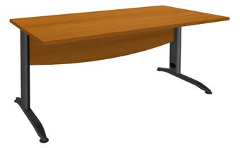 Bureau droit IDRA - L120 cm - Pieds anthracite - plateau imitation Merisier