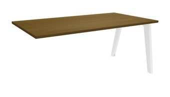 Bureau simple STEELY - L180 cm - Bureau suivant - Pieds blanc - plateau imitation noyer