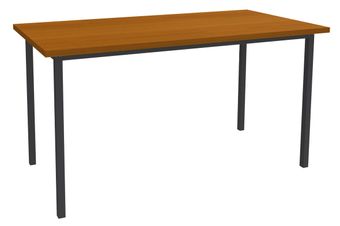 Table de réunion Rectangulaire - 140 x 70 cm - Pieds anthracite - imitation merisier