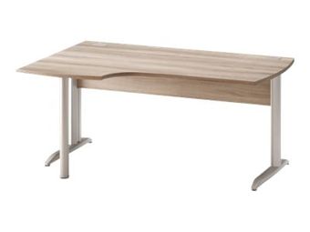 Bureau compact à gauche JAZZ+ - 160 cm - Pieds métal - Chêne gris
