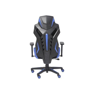 3701338800733-Fauteuil gamer POPER-T - accoudoirs réglables - noir et bleu-Arrière-4