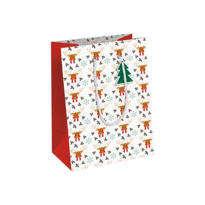 5033601498421-Clairefontaine - Sac cadeau - 21,5 cm x 10,2 cm x 25,3 cm - flocons blanc-Angle gauche-0