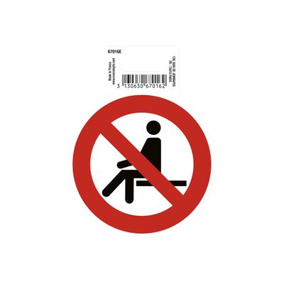 3130630670162-Exacompta - Pictogramme - interdit de s'asseoir - 100 x 100 mm - rouge-Avant-0