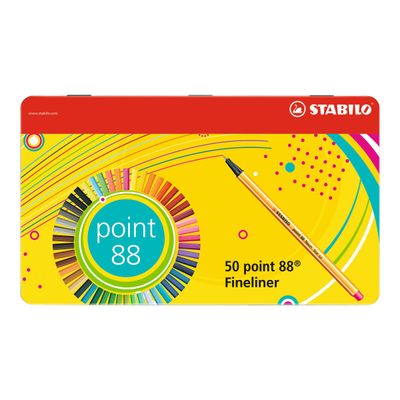 4006381493475-STABILO point 88 - feutre fin - noir, rouge, bleu, vert, bleu clair, jaune, orange, brun, violet, rose, gris, vert olive, cramoisi, bleu d'outremer, guimauve, abricot, vert feuille, sanguin, gris de Payne, vert pin, ocre, jaune citr-Avant-0