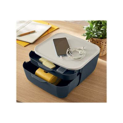 4002432124770-Leitz Cosy - Bloc de classement plastique - 2 tiroirs - gris-Angle droit-5