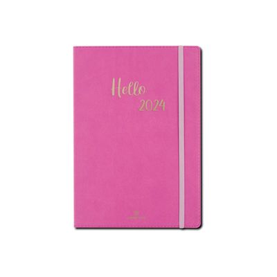 3664447206431-Agenda 2024 My Hello - 1 semaine par page - A5 - corail - Oberthur-Avant-0