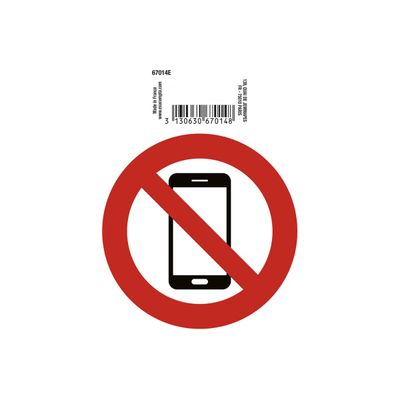 3130630670148-Exacompta - Pictogramme - utilisation des téléphones portables interdite - 100 x 100 mm - rouge-Avant-0