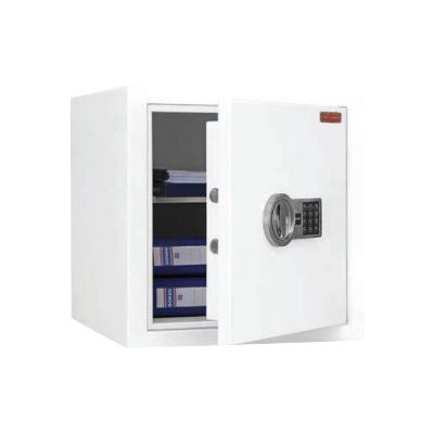 3700092258880-Reskal SB1000EL - Coffre-fort à valeur assurable 65L - à code - 2 étagères - acier blan-Angle gauche-0