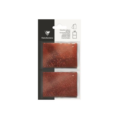3329686170713-Clairefontaine - 10 Étiquettes cadeau - holographique/paillettes rouge - 8 x 16 cm-Avant-0