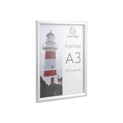 9002493104792-Exacompta Office cadre - Cadre mural clipsable pour A3 - aluminium/cristal-Angle gauche-2