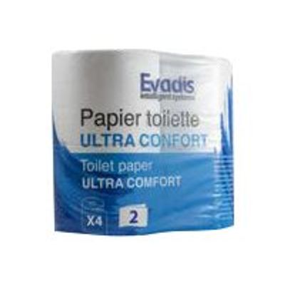 3378921718142-Evadis - 4 rouleaux de papier toilette - pure ouate blanc-Angle gauche-0