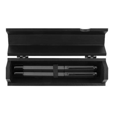 3664447136134-Oberthur Belgrade - Parure de stylo plume et roller - anthracite-Avant-0