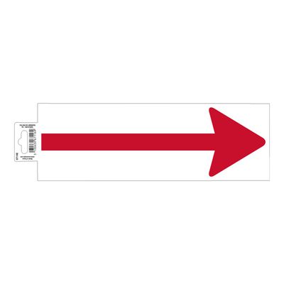 3130630671169-Exacompta - Panneau de signalisation adhésif au sol - Flèche rouge - 300 x 100 mm-Avant-0