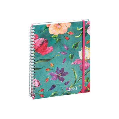 3660942078115-Agenda Sophie Adde - 1 semaine sur 2 pages - 15 x 21 cm - fleurs - Exacompta-Angle gauche-0