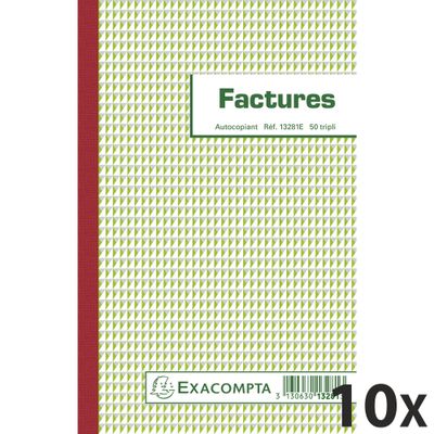 3130632132811-Exacompta - 10 Manifolds Carnets de factures - 50 tripli - 21 x 13,5 cm--0