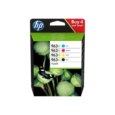 193424057153-HP 963XL - pack de 4 - noir et 3 couleurs - cartouche d'encre originale (3YP35AE)-Avant-0
