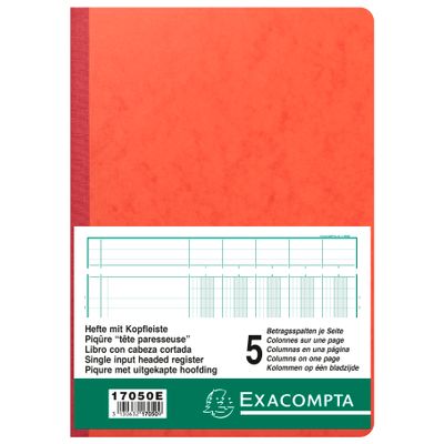 3130632170509-Exacompta - Piqûre à tête paresseuse - 5 colonnes sur 1 page - 29,7 x 21 cm - 80 pages--1