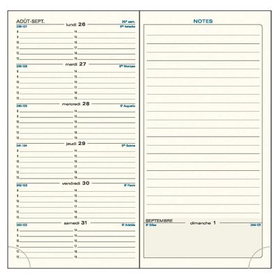 3660942000284-Agenda de poche Winner - 1 semaine sur 1 page - 9 x 17,5 cm - disponible dans différentes couleurs - E--5