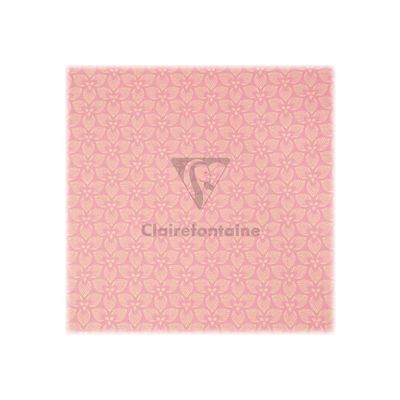 3329682238288-Clairefontaine Knalt - emballage cadeau - 35 cm x 5 m - Rose floral - papier kraft - 1 rouleau-Gros plan-3