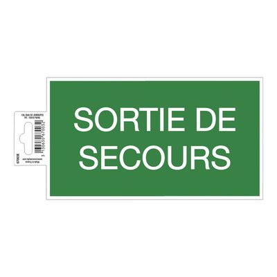 3130630670032-Exacompta - Panneau de signalisation adhésif - Sortie de secours - 200 x 110 mm - vert-Avant-0