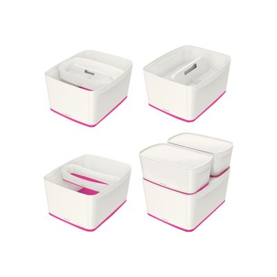 4002432116478-Leitz MyBox - Boîte de rangement format moyen - blanc/rose-Angle droit-0
