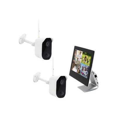3700224763480-MCL  Kit de vidéosurveillance Wifi -  écran tactile, NVR intégré, 2 caméras + carte Mi-Angle gauche-1
