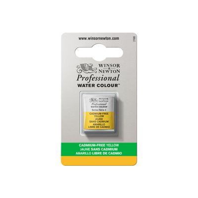 0884955062968-Winsor & Newton Professional Water Colour - peinture - aquarelle - jaune sans cadmium - demi-plate-Avant-0