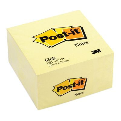 3134375231626-Post-it - Bloc Cube - 450 feuilles - 76 x 76 mm - jaune pastel--0