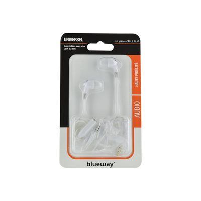 3571211264446-BIGBEN Kit main libre - Ecouteurs filaire avec micro - intra-auriculaire - blanc -Avant-1