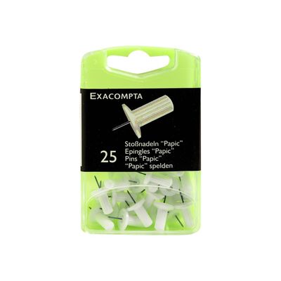 3364220149008-Exacompta - 25 Épingles papic - 10 mm -blanc-Avant-1