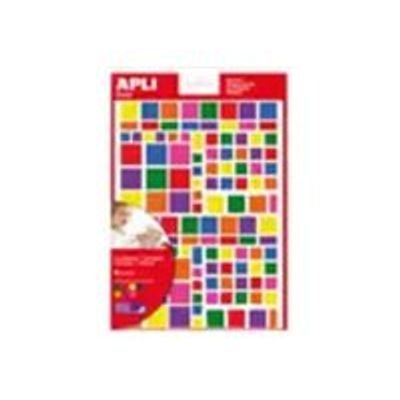 8410782129714-Apli - 6 feuilles gommettes carrées - coloris assortis-Avant-0