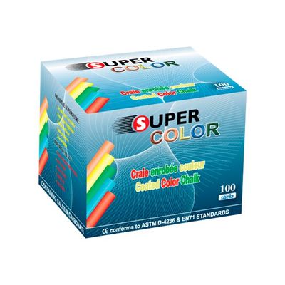 6253504980550-JPC Super Color - 100 Craies couleurs assorties - enrobées-Angle gauche-0