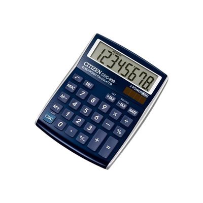 4562195133070-Calculatrice de bureau Citizen CDC-80 - 8 chiffres - alimentation batterie et solaire - bleu-Angle droit-0