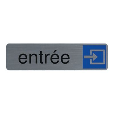 3130630671718-Exacompta - Pictogramme - Entrée - 44 x 165 mm - aluminium brossé-Avant-0